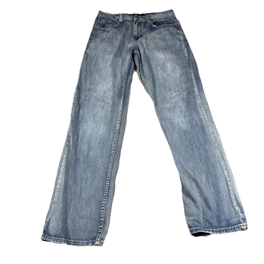 Baileys Point Mens 32x34 Blue Light Wash Premium Straight Leg Jeans Bailey PT